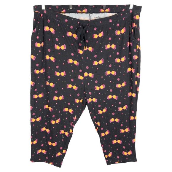 Torrid Plus Size 4X Pajama‎ Pants Harry Potter Sleep Crop Luna Glasses Black 572 - Picture 5 of 15